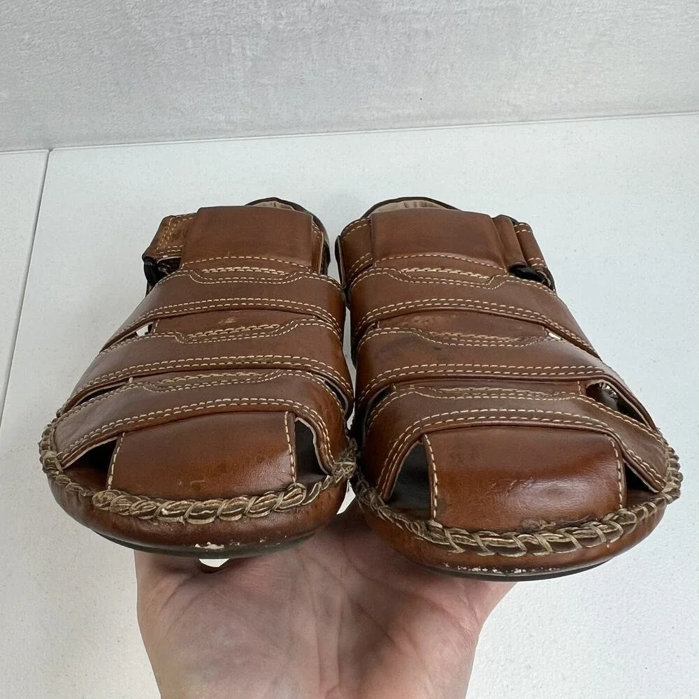 GBX Size‎ 9M Fisherman Sandals Brown Leather Casual Comfort Summer Shoes Mens